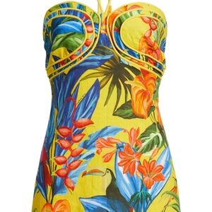 Anthropologie Tropical Floral Midi Dress